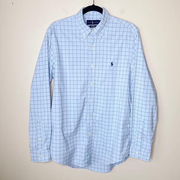 Ralph Lauren Classic Fit Performance Oxford Button Down Shirt Medium Blue Window - Picture 2 of 10